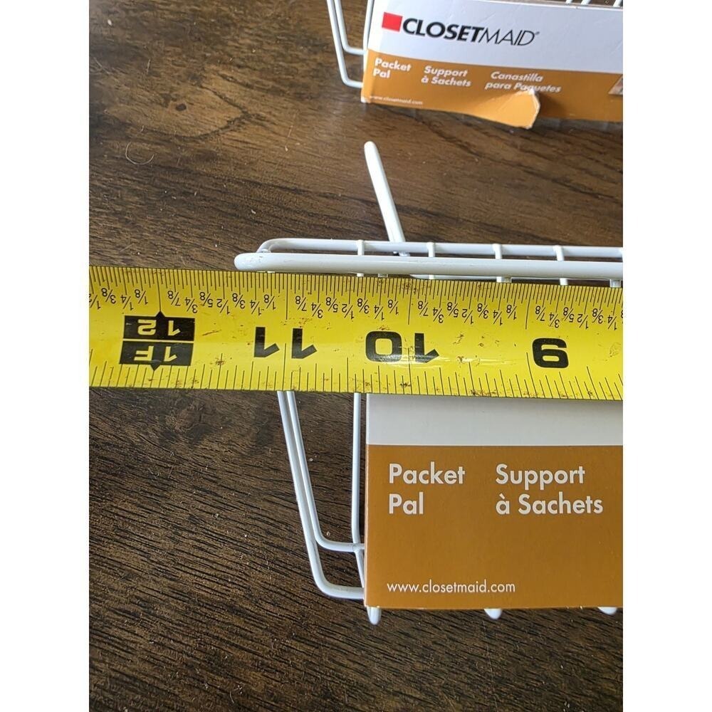 ClosetMaid Pocket Pal Wire Shelf Basket 3937 LOT OF 2 White Hook On Organizer B3 - Picture 13 of 16